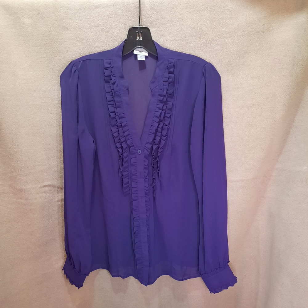 "Worthington" Elegant Purple Ruffled Top